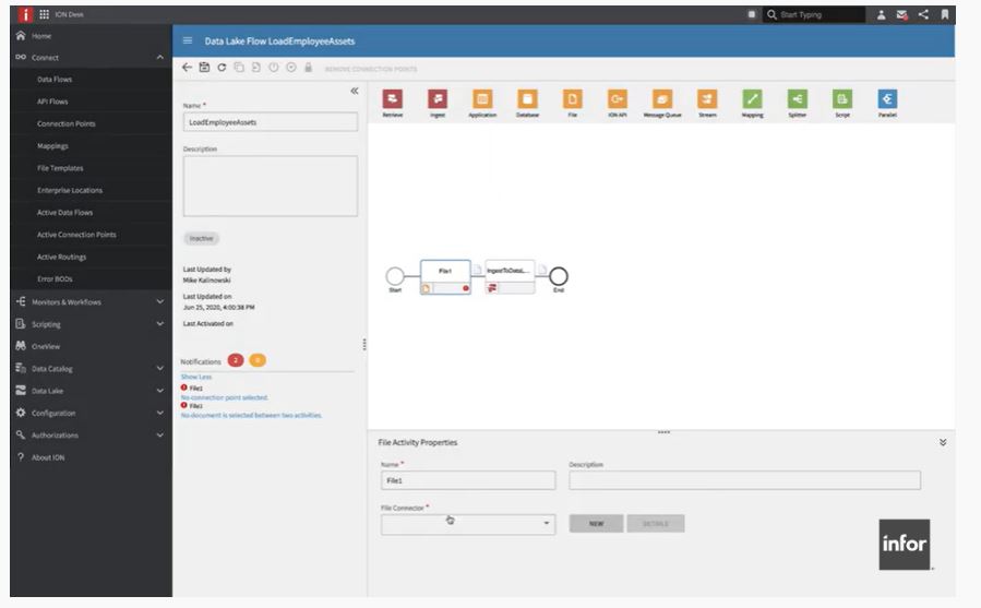 screenshot of Infor Data Lake